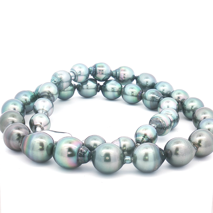 Graduated Matahina Tahitian Pearl Necklace with SS Clasp