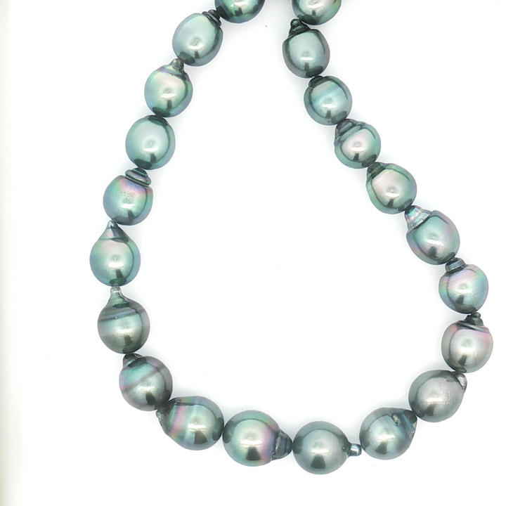 Graduated Matahina Tahitian Pearl Necklace with SS Clasp