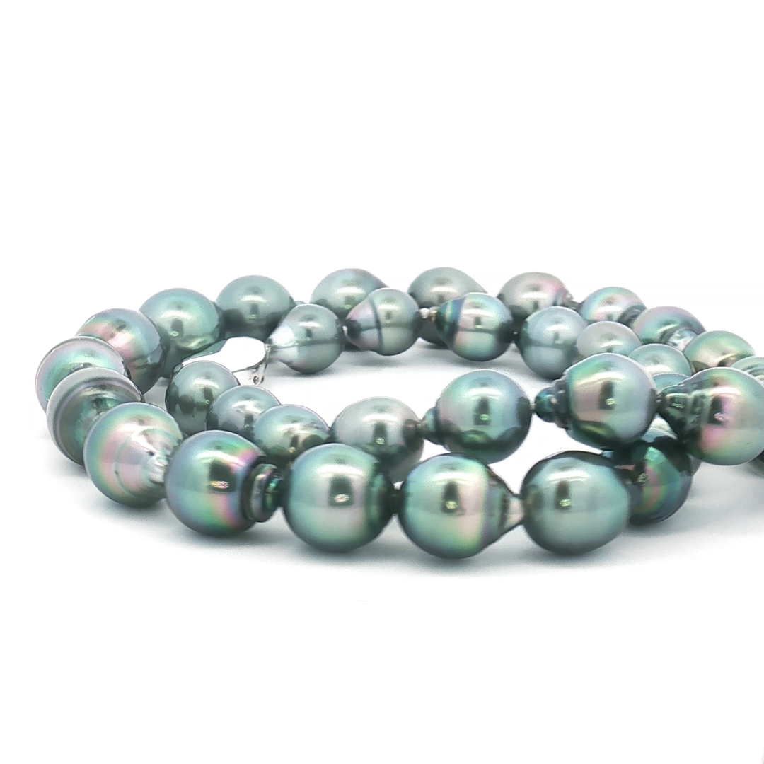 Graduated Matahina Tahitian Pearl Necklace with SS Clasp