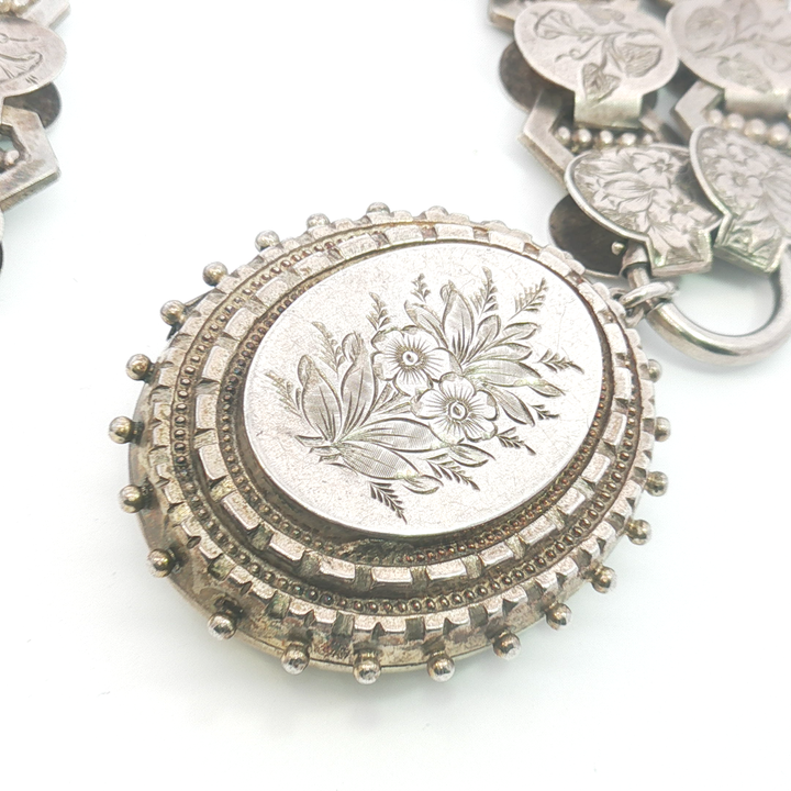 Antique Silver Locket with Necklace
