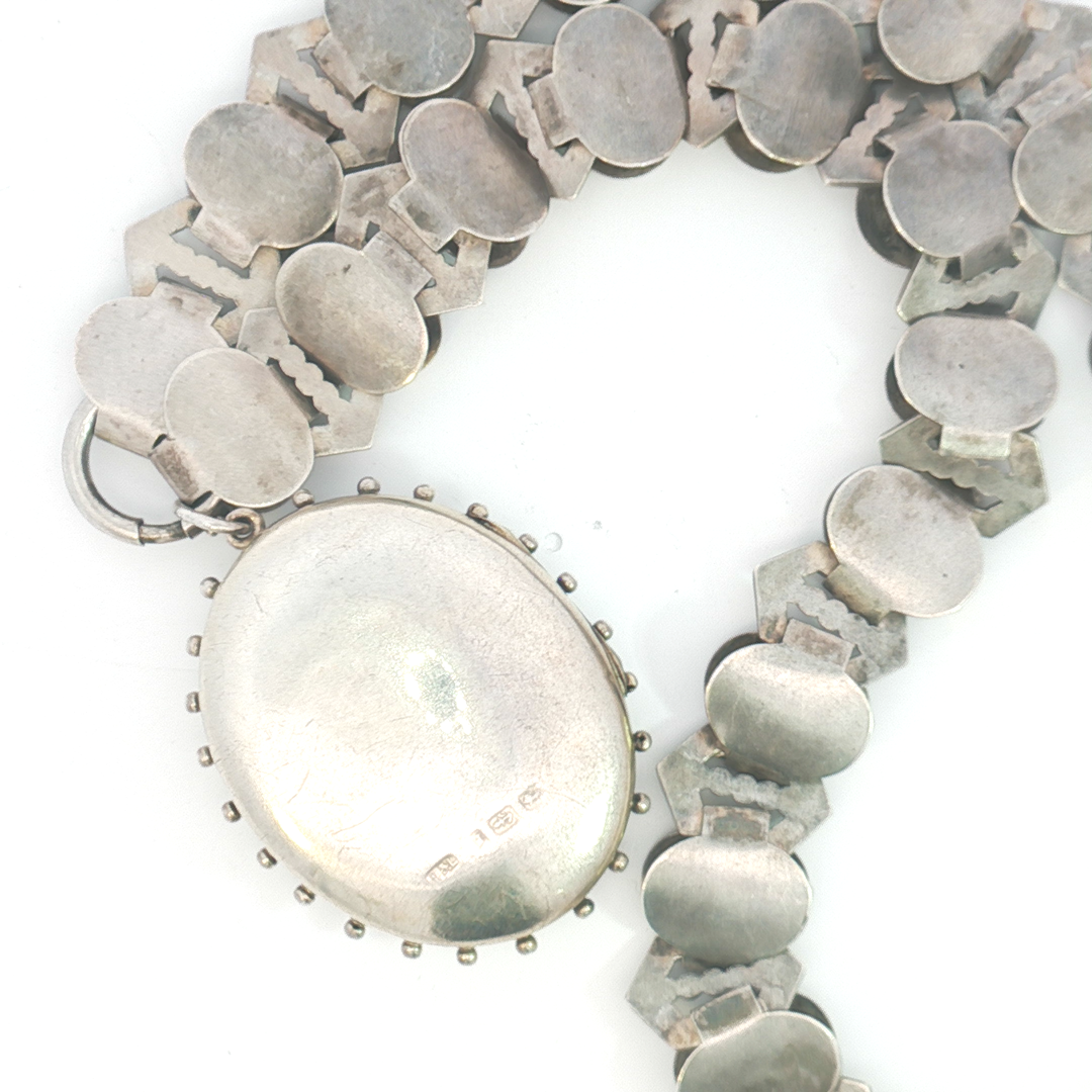 Antique Silver Locket with Necklace