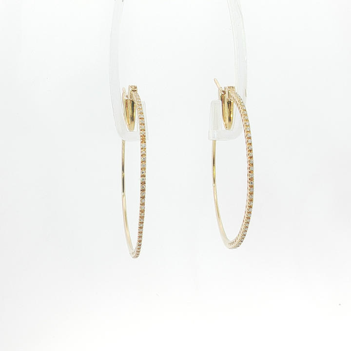 18ct YG Diamond Hoop Earrings