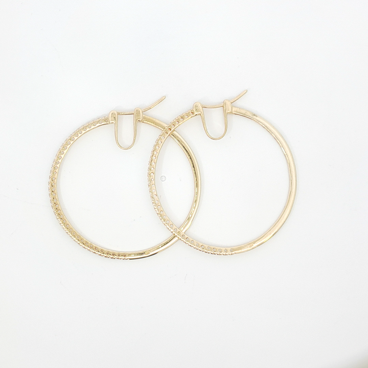 18ct YG Diamond Hoop Earrings