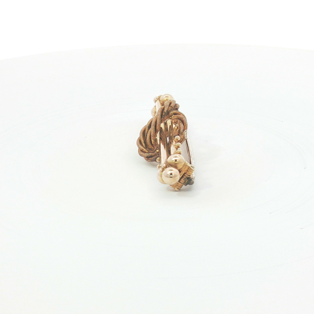 15ct YG Twisted Knot Bar Brooch