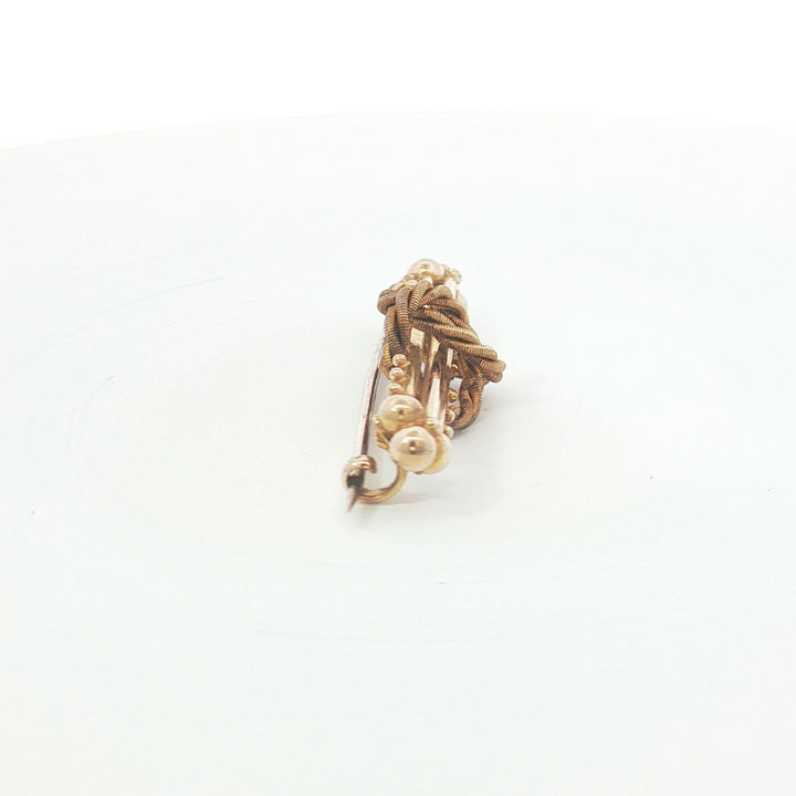 15ct YG Twisted Knot Bar Brooch