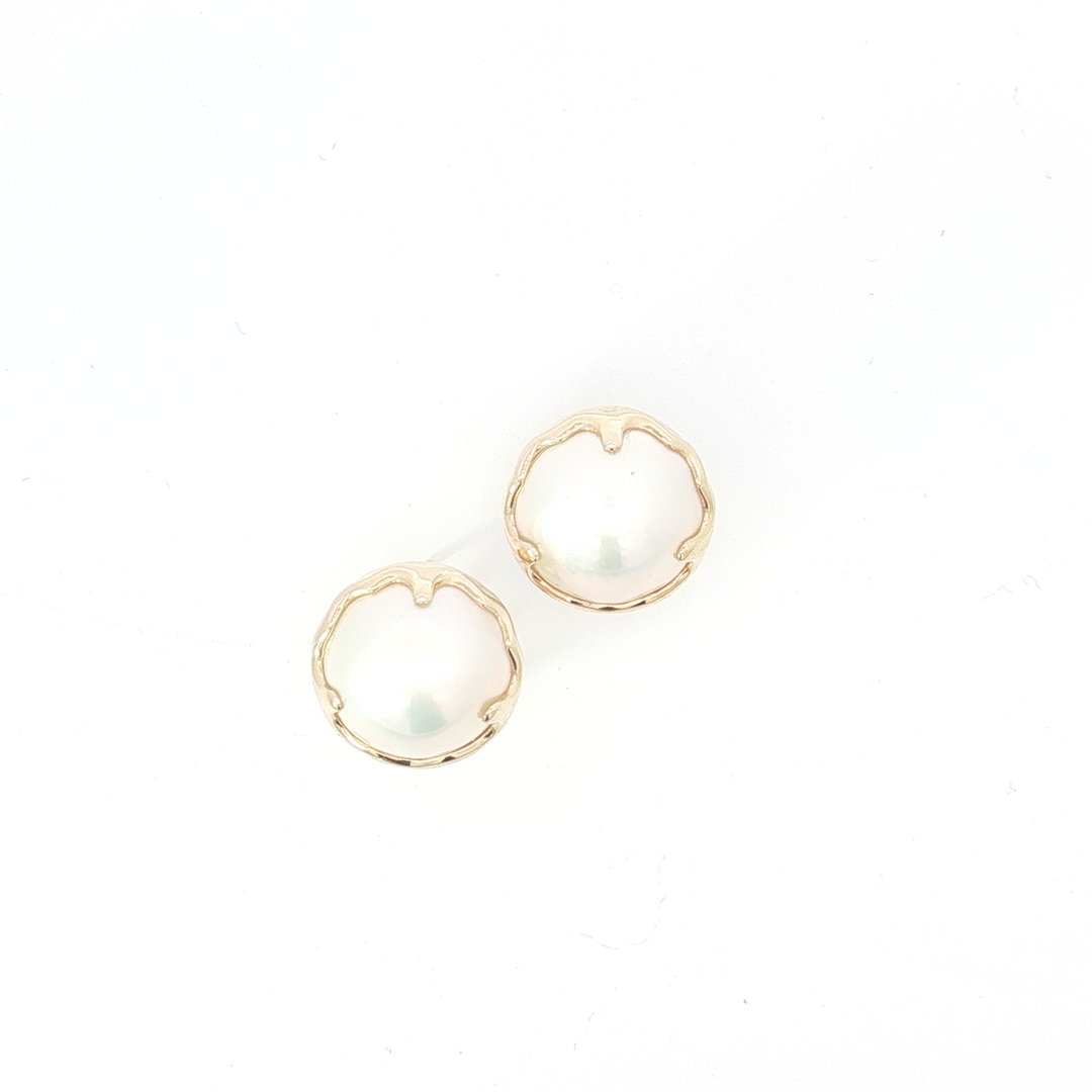 14ct YG Mabe Clip-On Stud Earrings