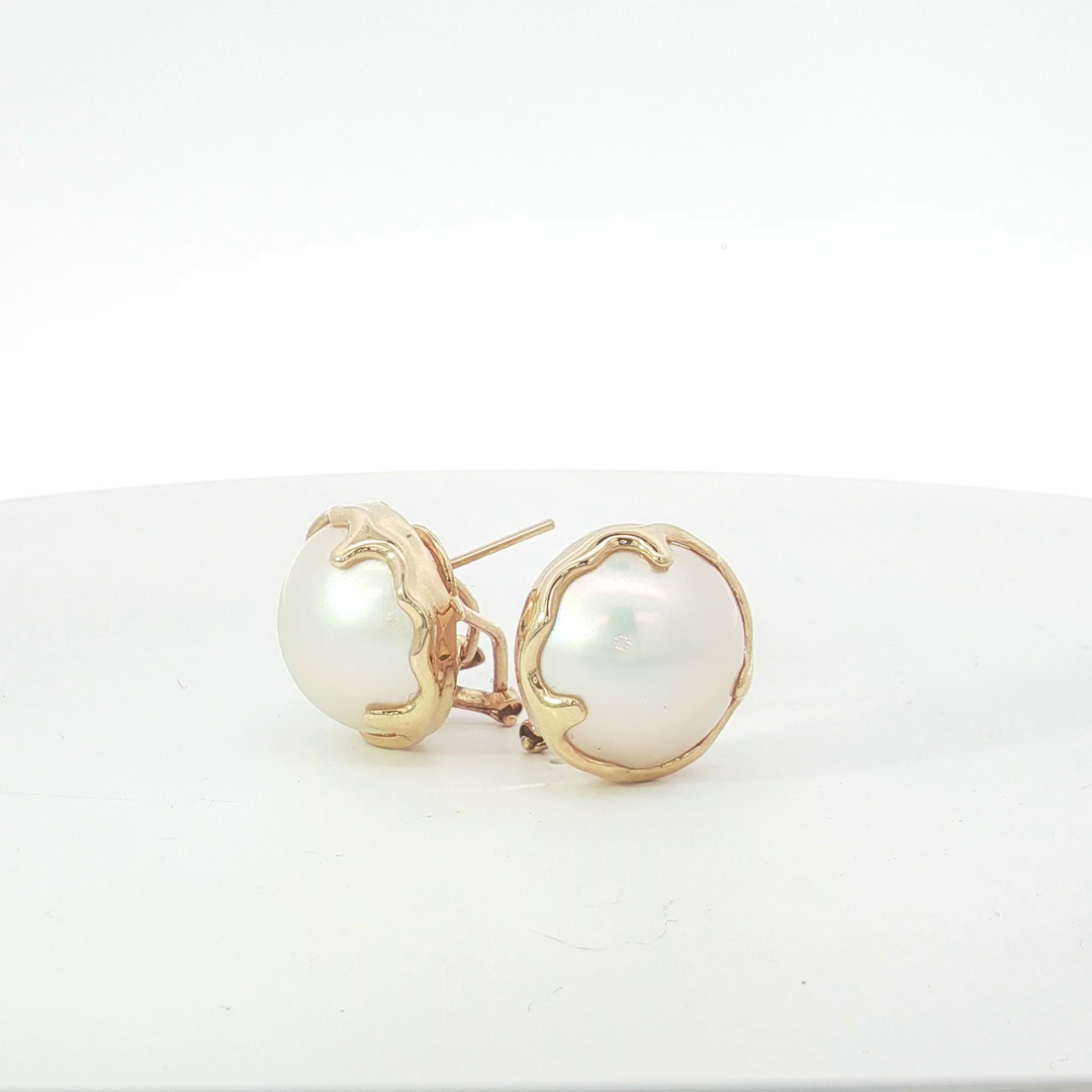 14ct YG Mabe Clip-On Stud Earrings