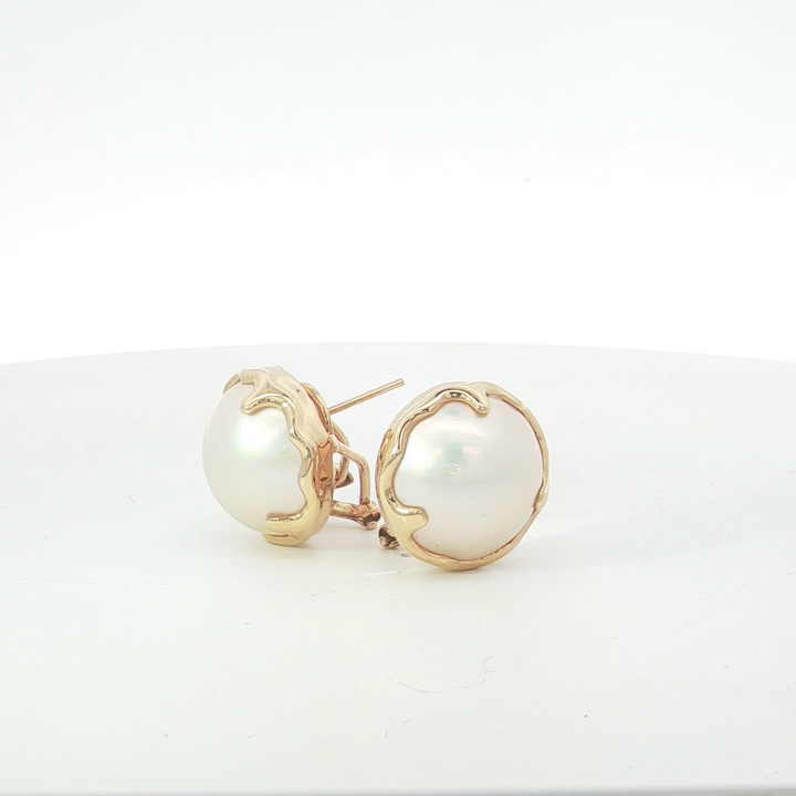 14ct YG Mabe Clip-On Stud Earrings