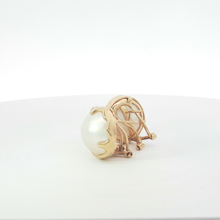 14ct YG Mabe Clip-On Stud Earrings