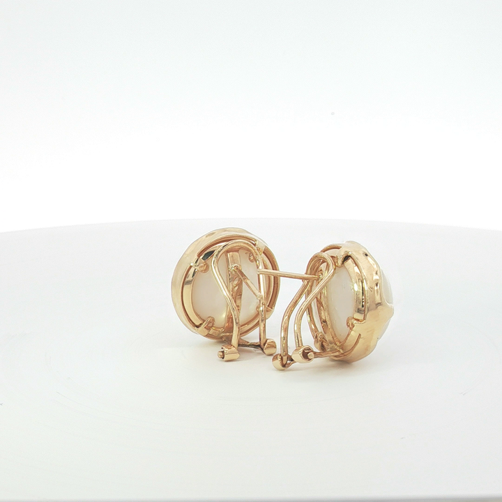 14ct YG Mabe Clip-On Stud Earrings