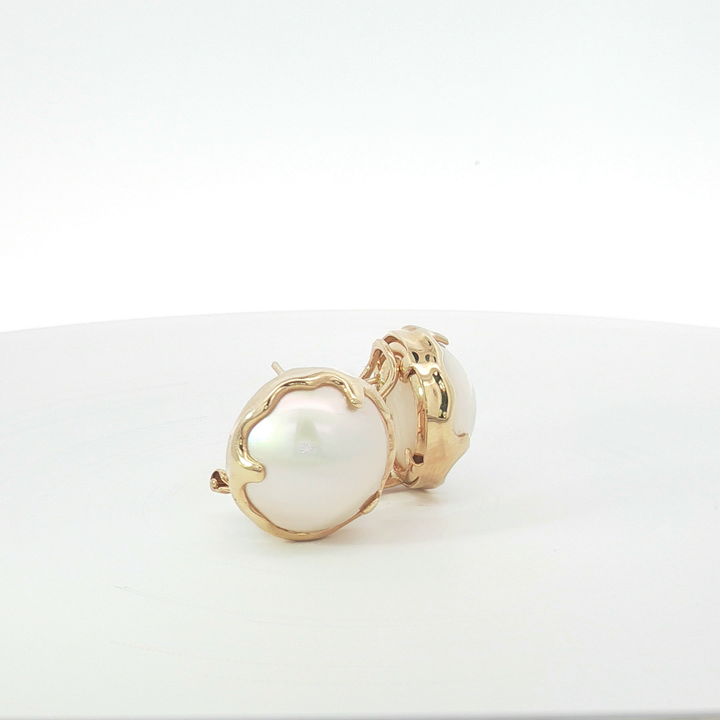 14ct YG Mabe Clip-On Stud Earrings