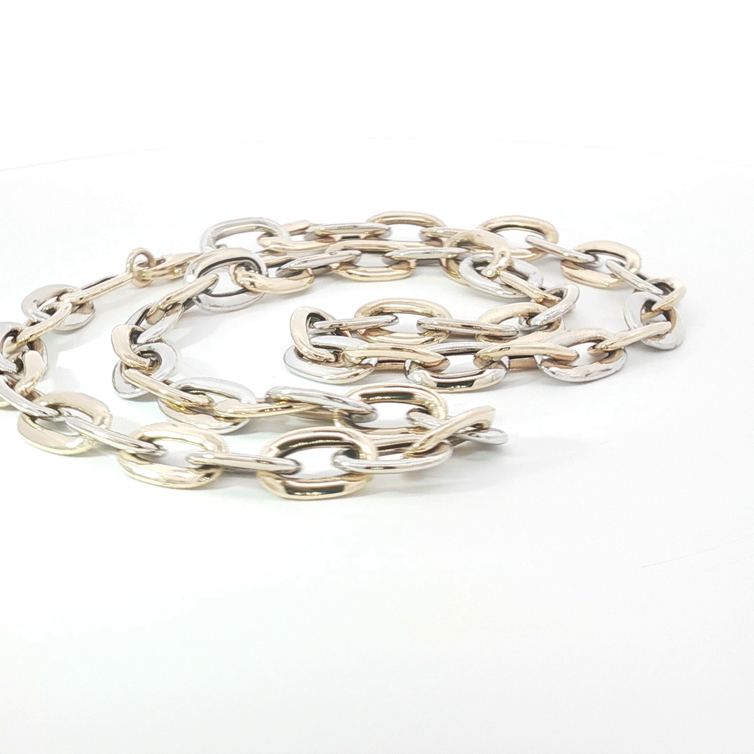 9ct Two-Tone Yellow Gold Alternating Link Chain