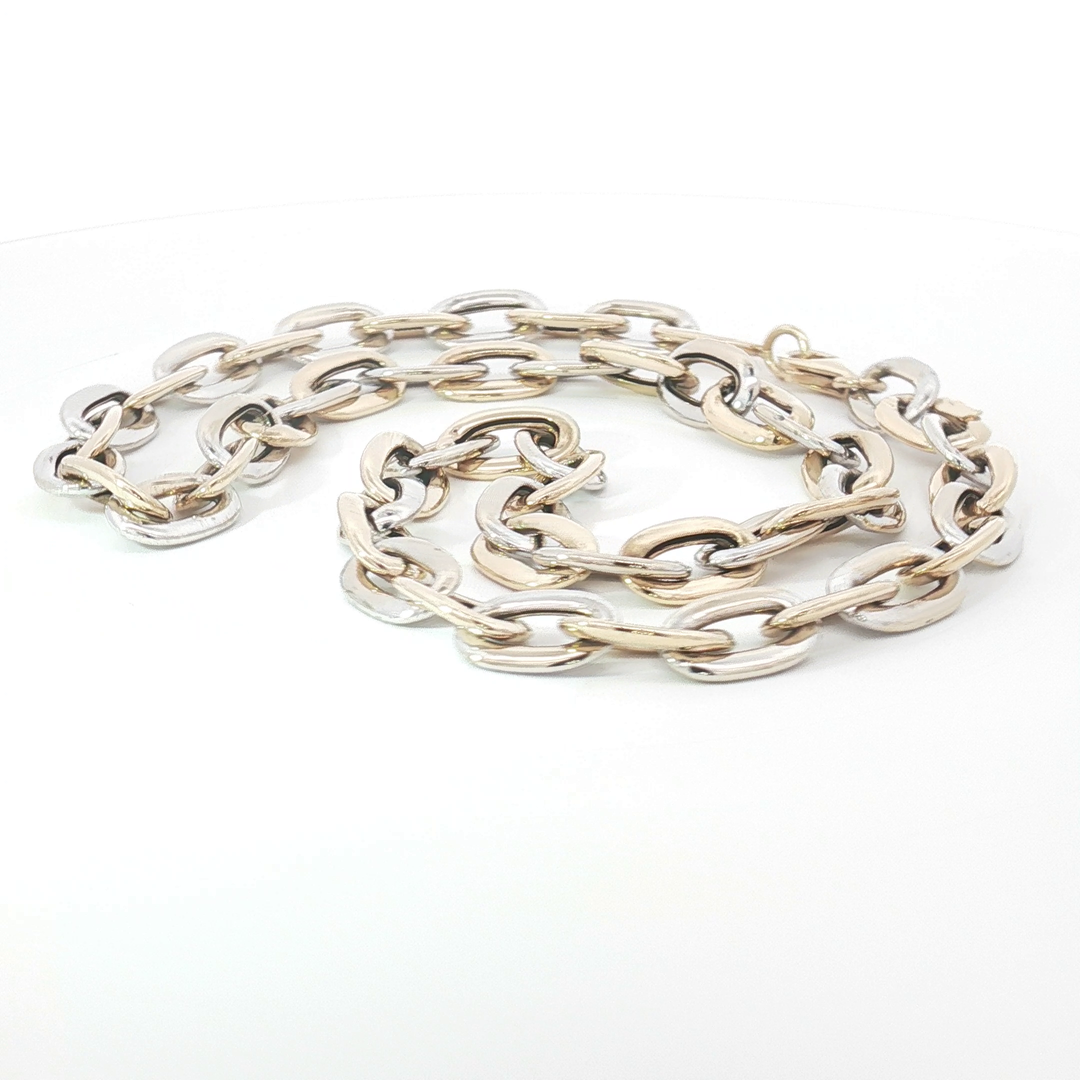 9ct Two-Tone Yellow Gold Alternating Link Chain