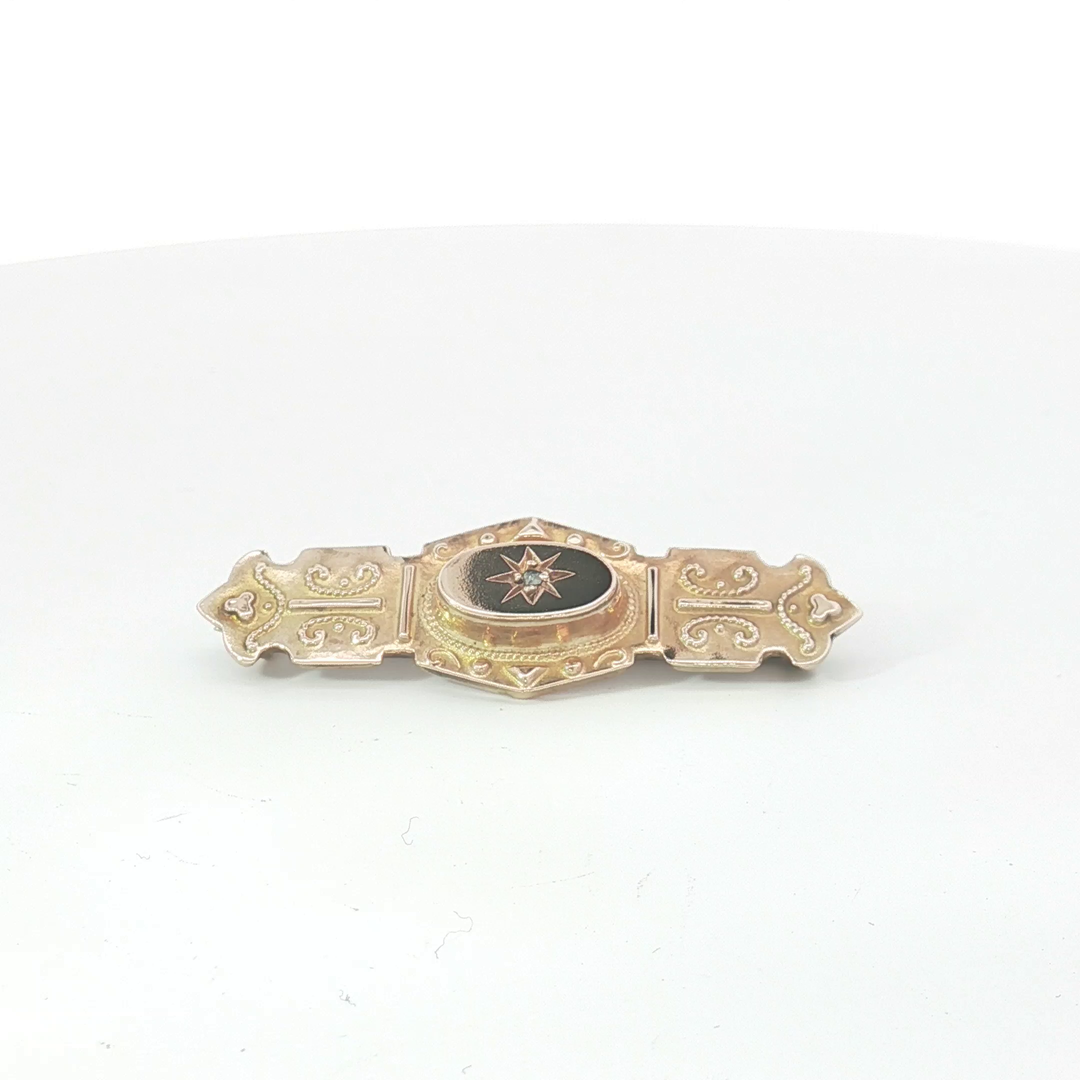 9ct RG Brooch with Star-Set Diamond