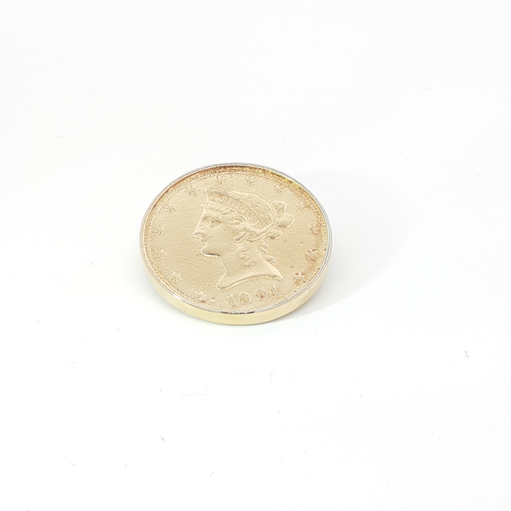 YG 1901 Liberty Head Coin Brooch