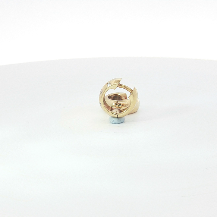 18ct YG Diamond Huggie Earrings