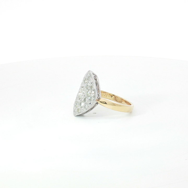 18ct 2Tone Marquise Shape Diamond Cluster Cocktail Ring