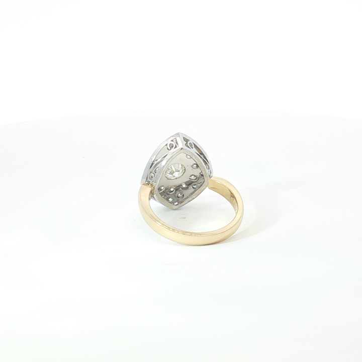 18ct 2Tone Marquise Shape Diamond Cluster Cocktail Ring