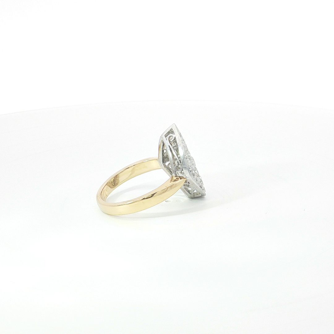 18ct 2Tone Marquise Shape Diamond Cluster Cocktail Ring