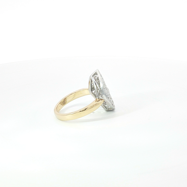 18ct 2Tone Marquise Shape Diamond Cluster Cocktail Ring