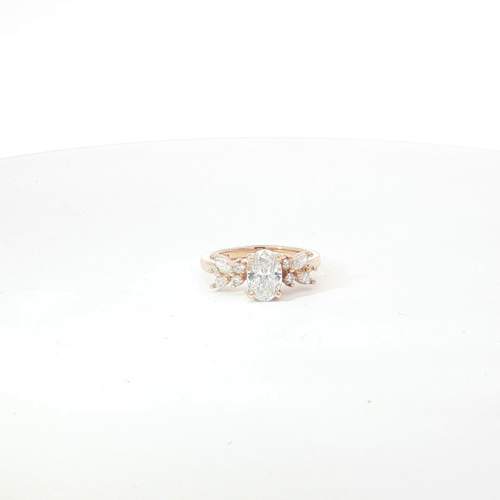 18ct RG Oval Lab Grown Diamond Engagement Ring