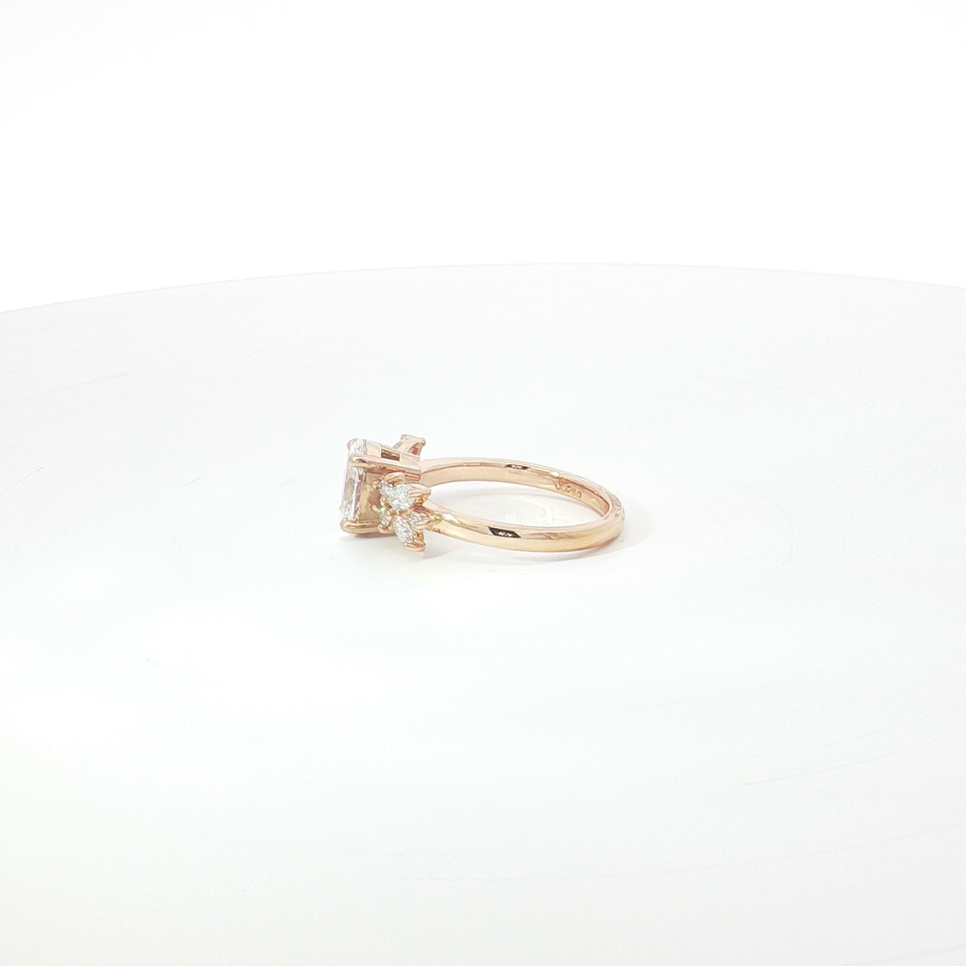 18ct RG Oval Lab Grown Diamond Engagement Ring