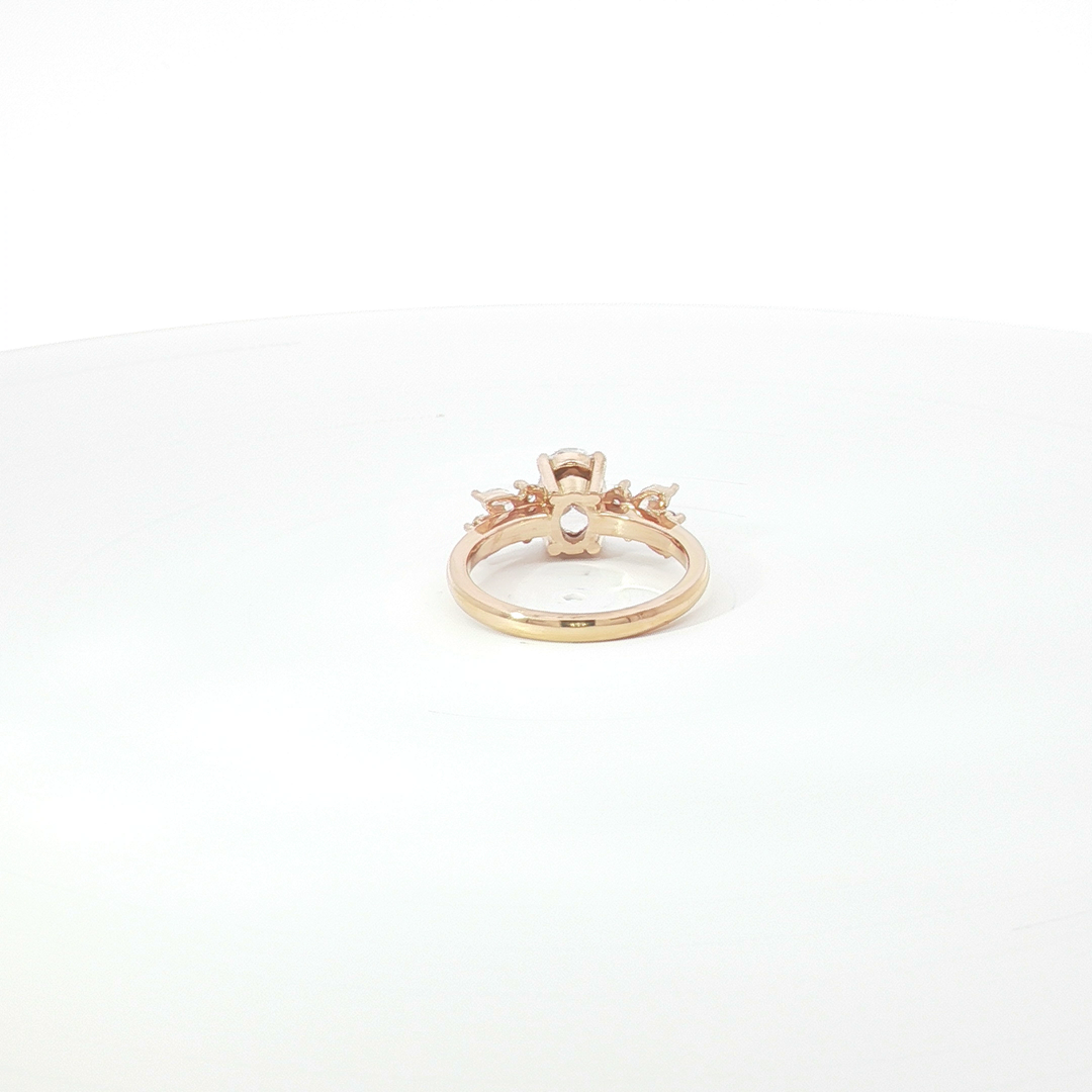 18ct RG Oval Lab Grown Diamond Engagement Ring