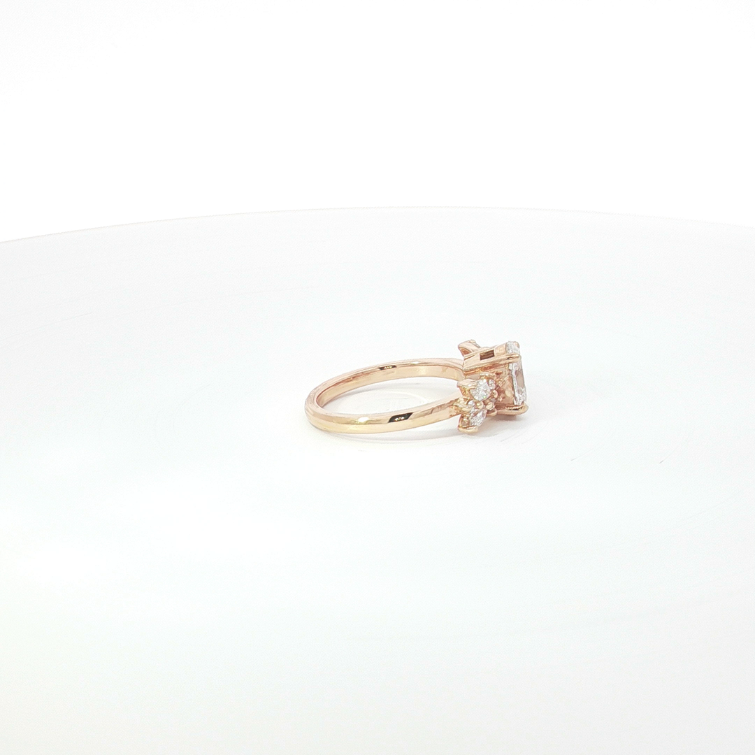 18ct RG Oval Lab Grown Diamond Engagement Ring