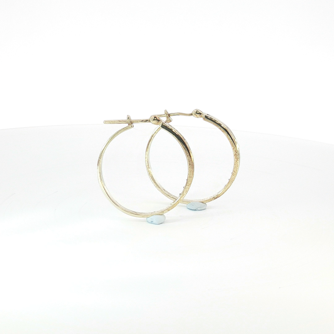 9ct YG  Channel-Set Diamond Hoop Earrings