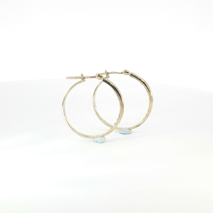 9ct YG  Channel-Set Diamond Hoop Earrings