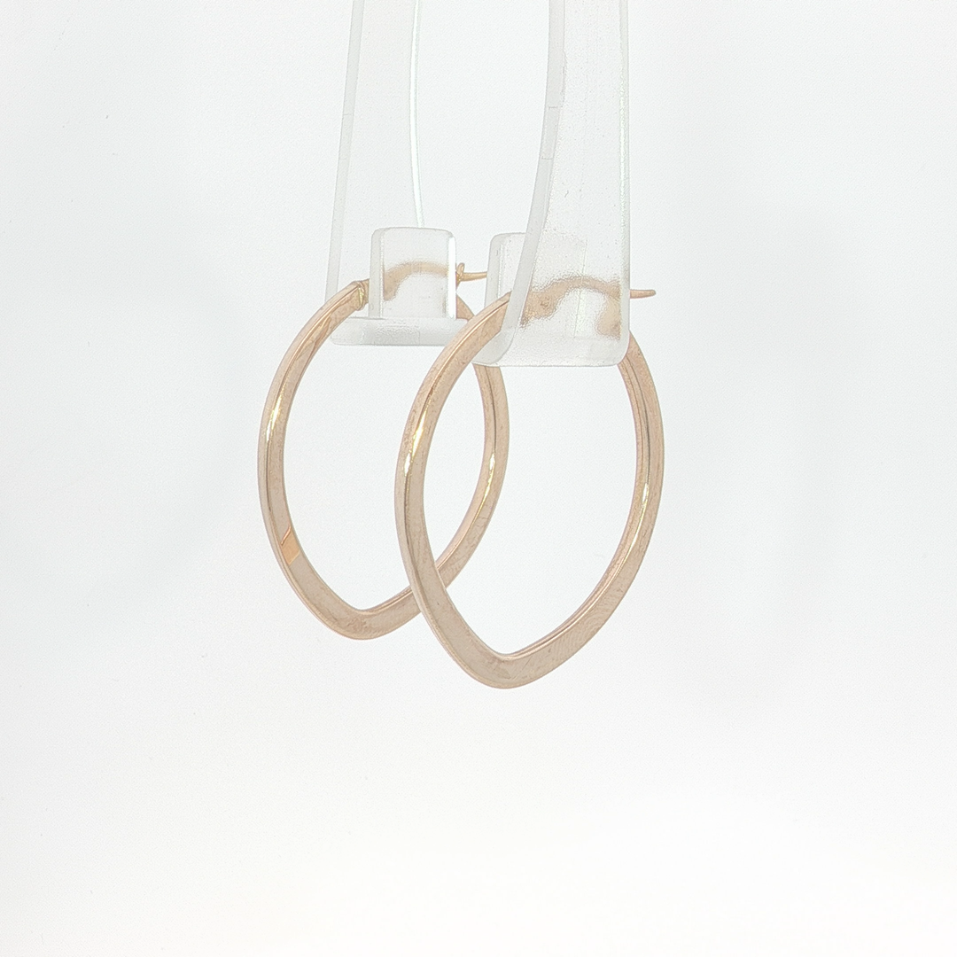 9ct RG Softly Squared Hoop Earrings