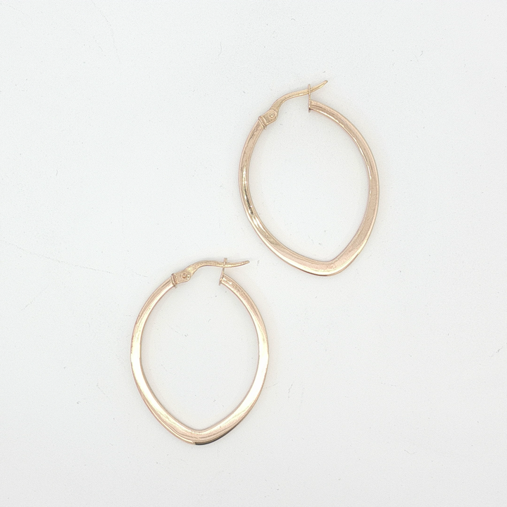 9ct RG Softly Squared Hoop Earrings