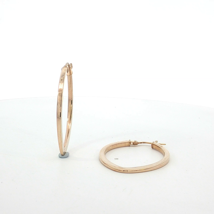 9ct RG Softly Squared Hoop Earrings