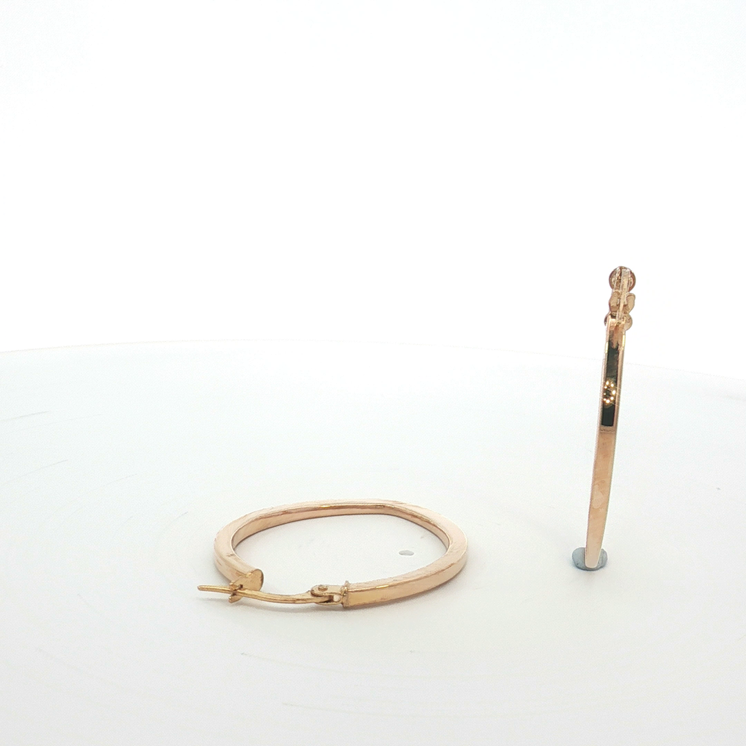 9ct RG Softly Squared Hoop Earrings