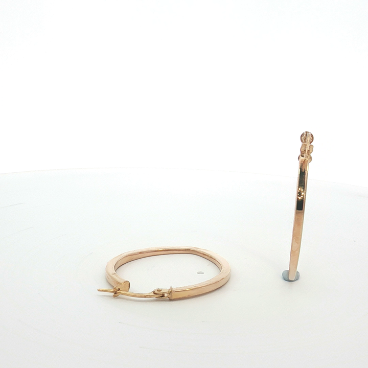 9ct RG Softly Squared Hoop Earrings