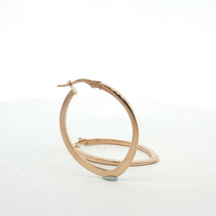 9ct RG Softly Squared Hoop Earrings
