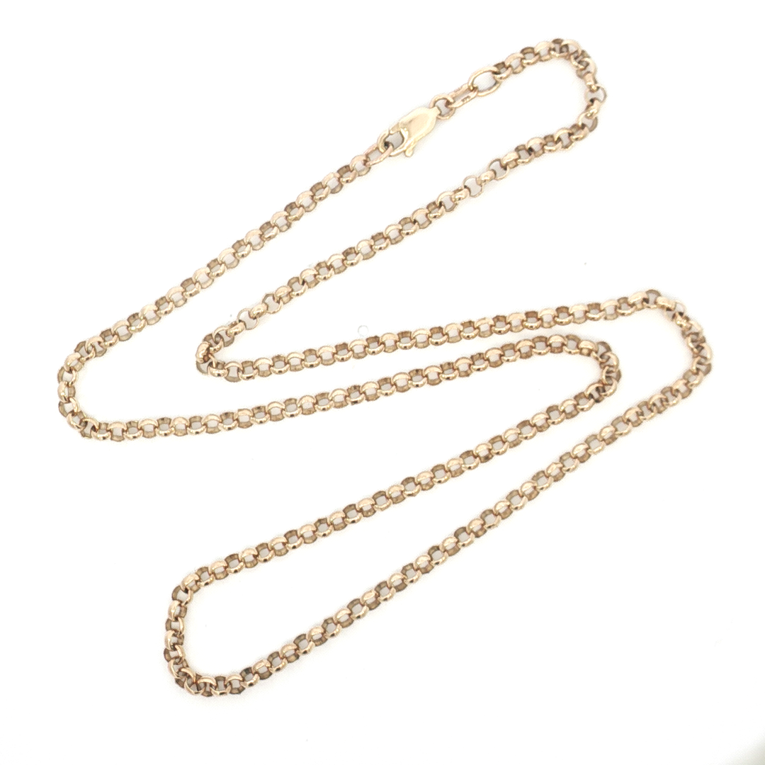 9ct YG Belcher Link Necklace