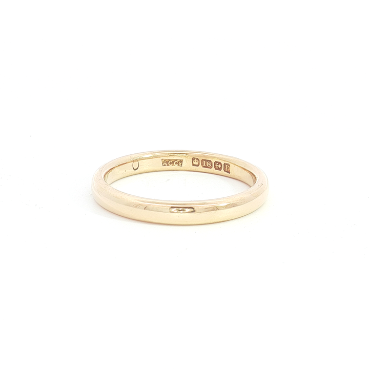 18ct YG Classic Half Round Wedder