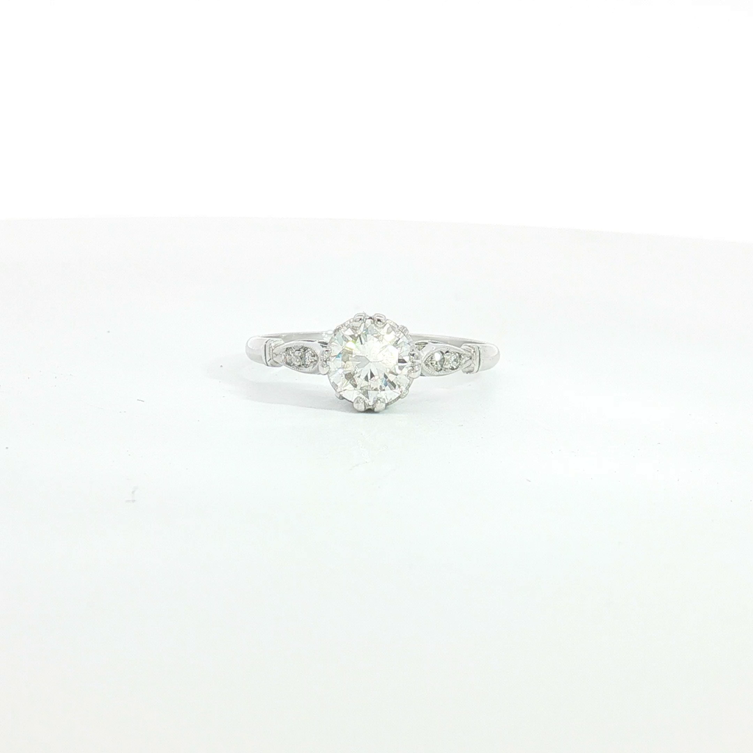 18ct WG and Palladium Vintage Diamond Engagement Ring