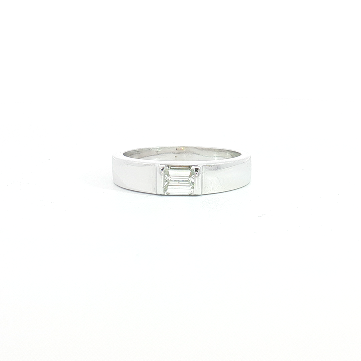 18ct WG Emerald-Cut Diamond Solitaire Ring