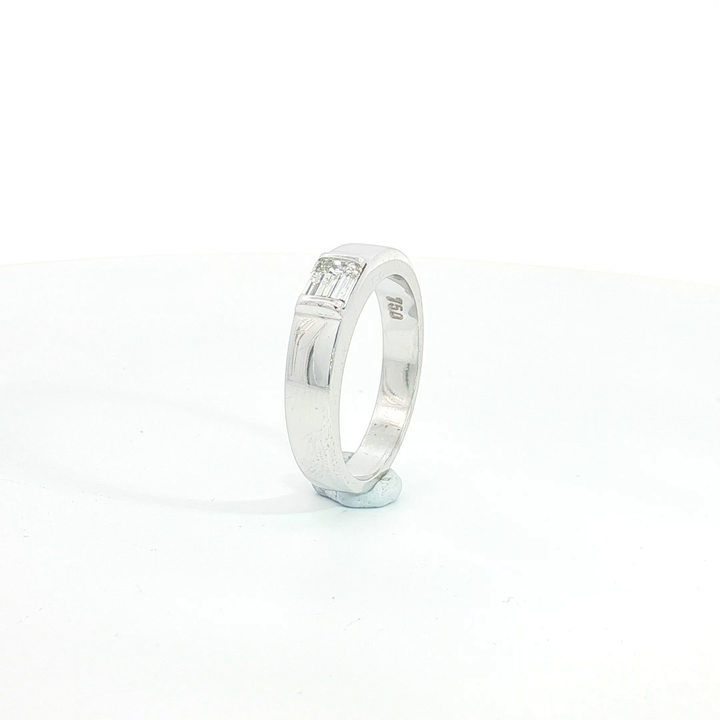 18ct WG Emerald-Cut Diamond Solitaire Ring