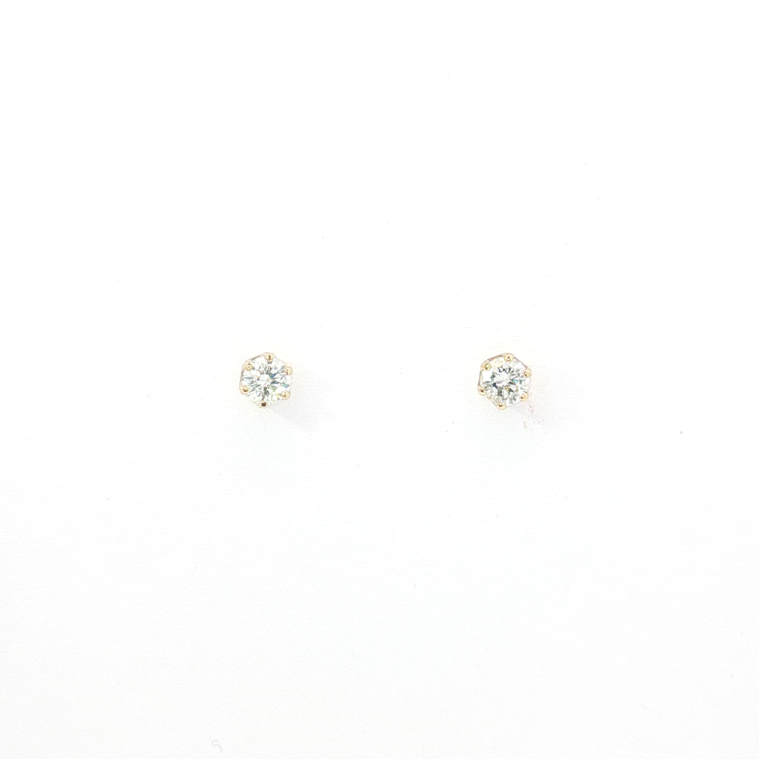 18ct YG Round Diamond Stud Earrings
