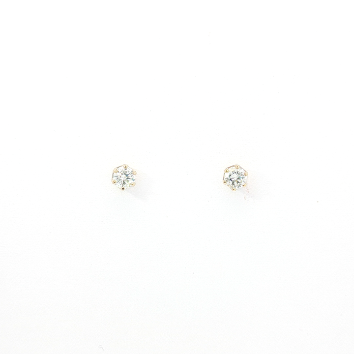 18ct YG Round Diamond Stud Earrings
