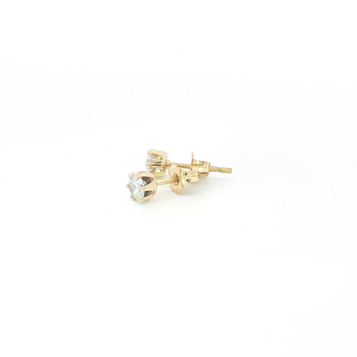 18ct YG Round Diamond Stud Earrings