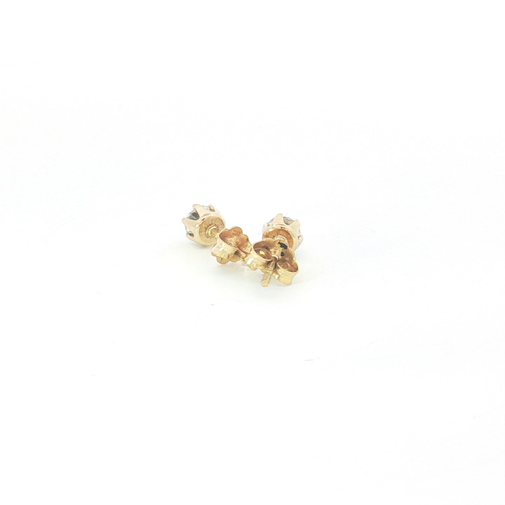 18ct YG Round Diamond Stud Earrings