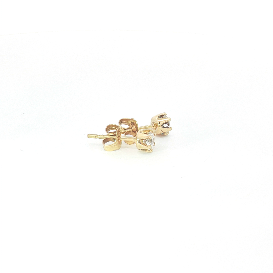 18ct YG Round Diamond Stud Earrings