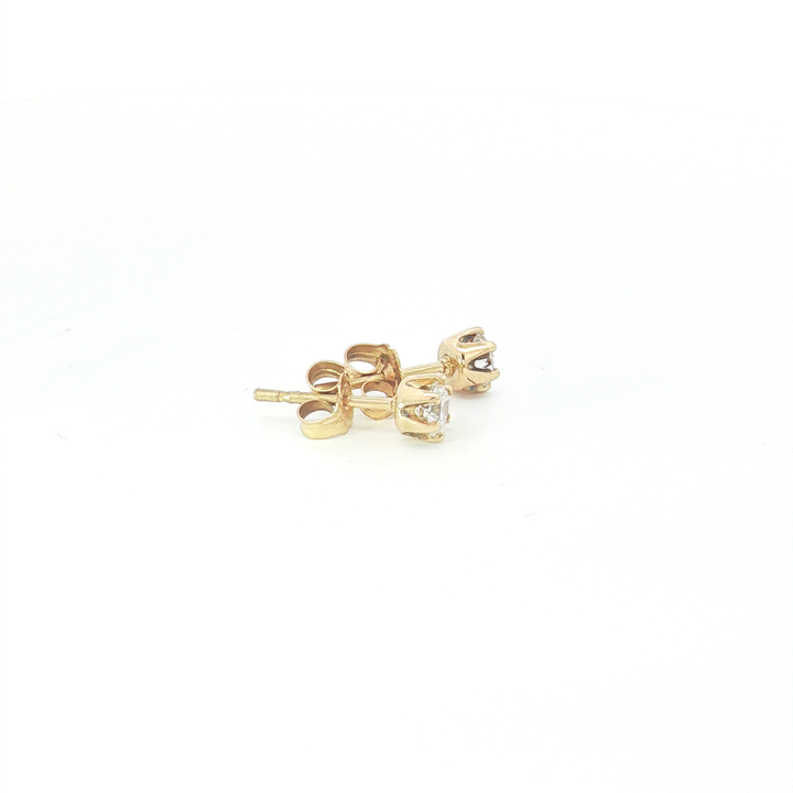 18ct YG Round Diamond Stud Earrings