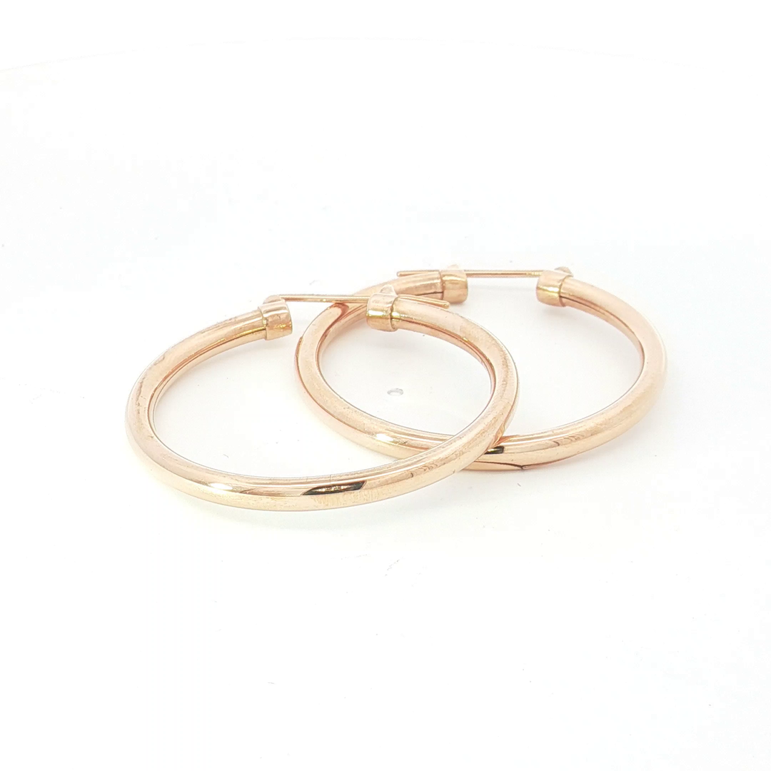 9ct RG Classic Polished Hoop Earrings