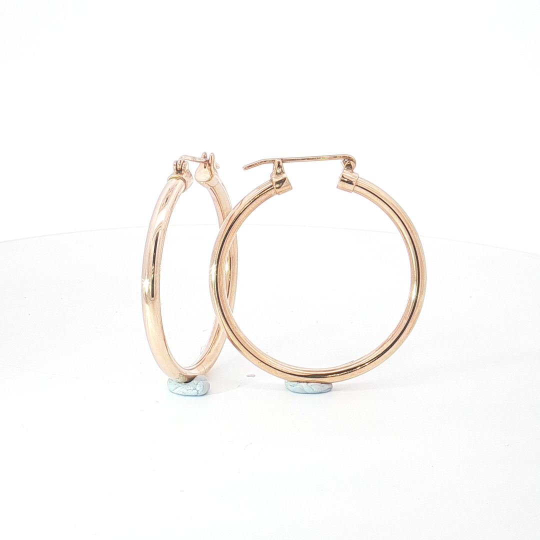 9ct RG Classic Polished Hoop Earrings