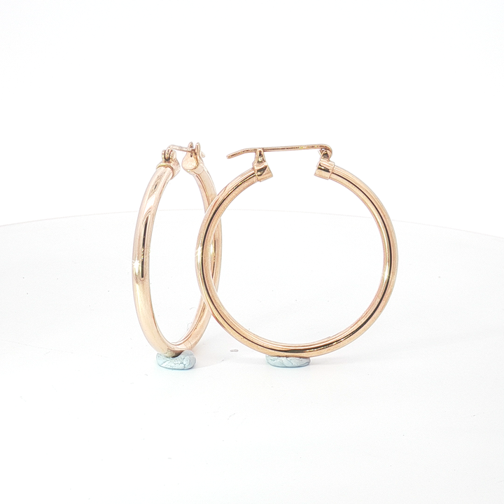 9ct RG Classic Polished Hoop Earrings